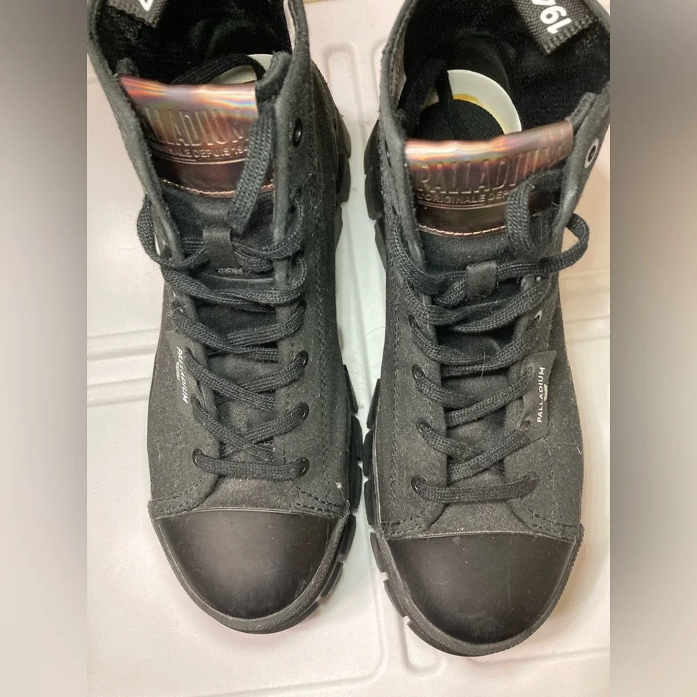 Palladium Black Women's Combat Boots - Picture 6 of 12